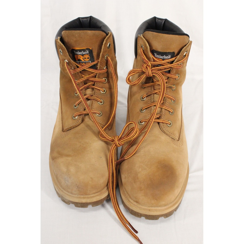 Timberland PRO 476 Boots Mens 12W Wheat Leather Soft Toe Workwear St